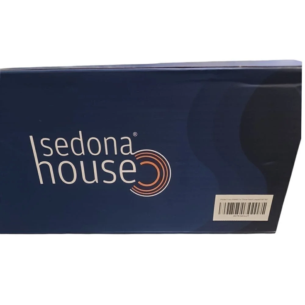 Sedona House Fuzzy‎ Faux Fur Throw Sand Leopard Blanket,Lightweight Plush Cozy